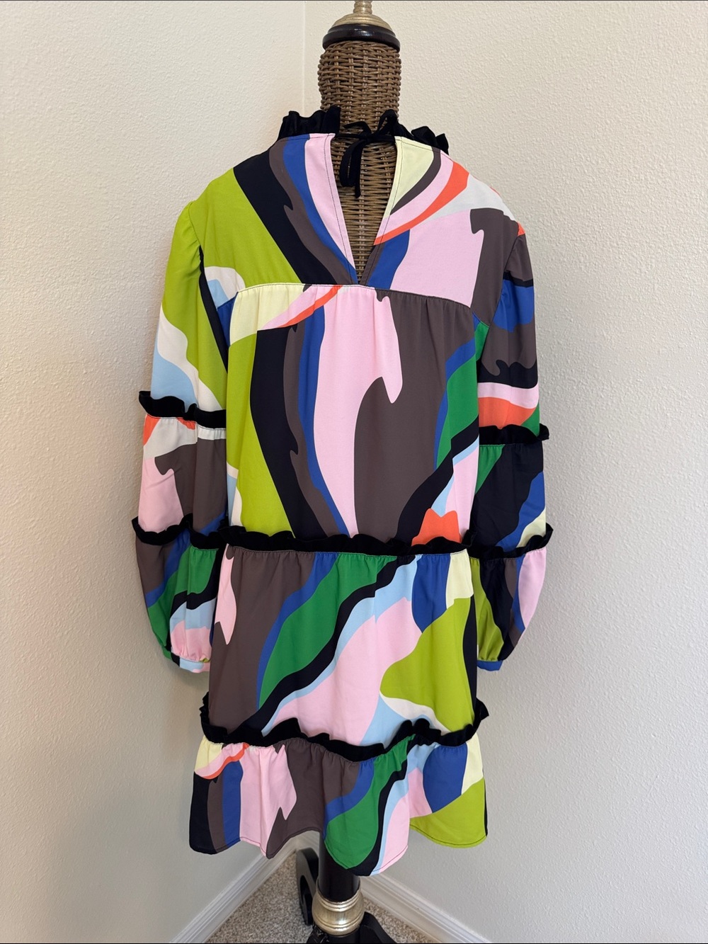 Crosby by Millie Burch Colorful Tiered Dress S - Picture 6 of 15